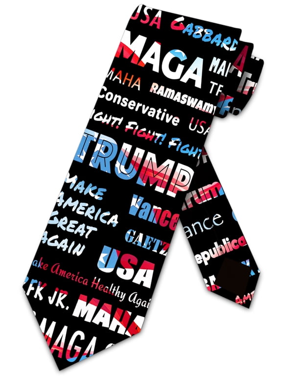 Republican Tie MAGA Neckties Trump Ties Patriotic USA Necktie by Three Rooker