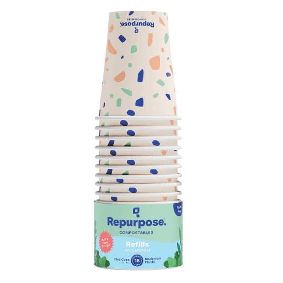 Repurpose 12oz 18ct Paper Cups, Compostable