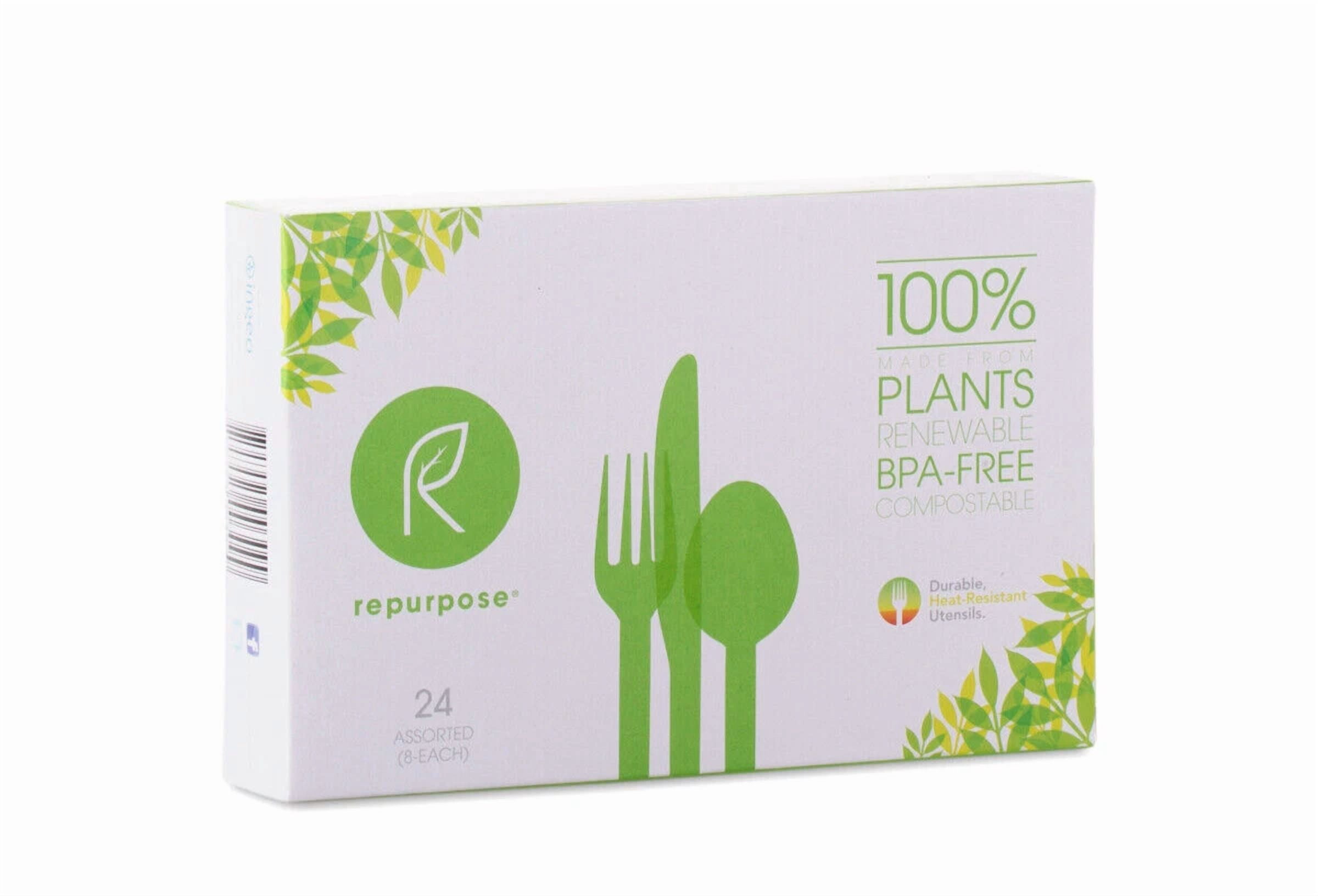 Repurpose Assorted Eco-Cutlery 24-Pack Bpa-Free Compostable High-Heat Tolerant