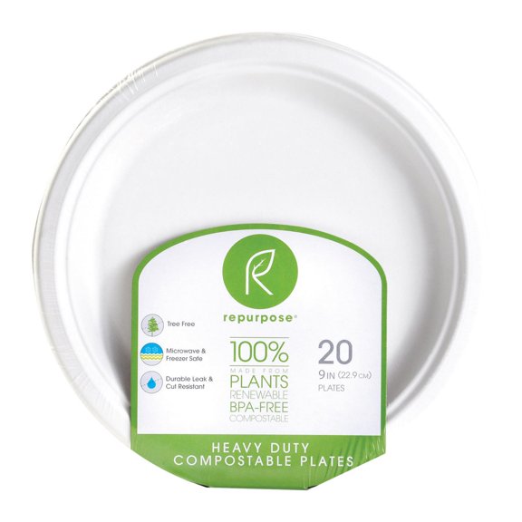 Repurpose - Compostable Bagasse Plates 20Pc - 20 PC, Case of 12