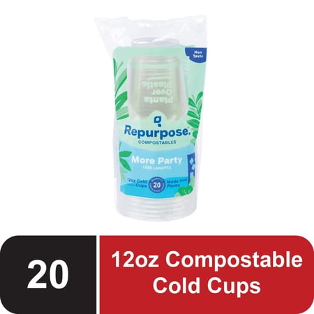 Repurpose Plastic Cold Cups, 12 Oz, 20 Ct