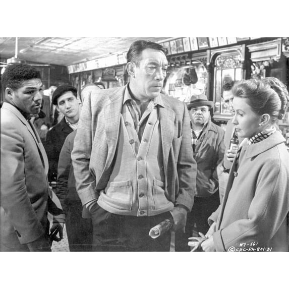 Requiem For A Heavyweight Woman Surrounded by Men Scene Excerpt from Film in Black and White Photo Print (24 x 30)