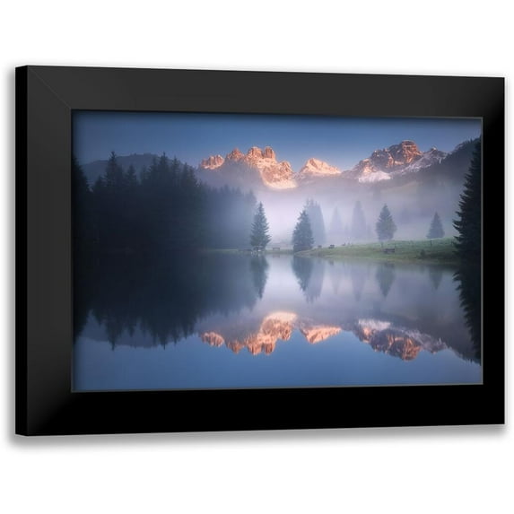 Rericha, Daniel 14x11 Black Modern Framed Museum Art Print Titled - Mysterious Morning By The Lake