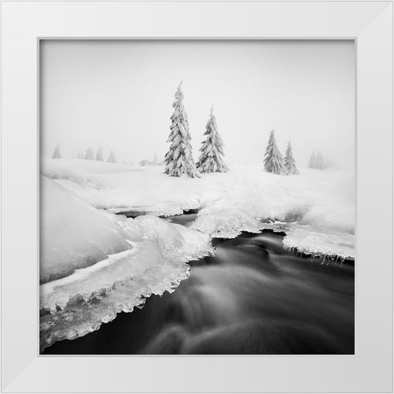 Rericha, Daniel 15x15 White Modern Wood Framed Museum Art Print Titled - Ice Creek...