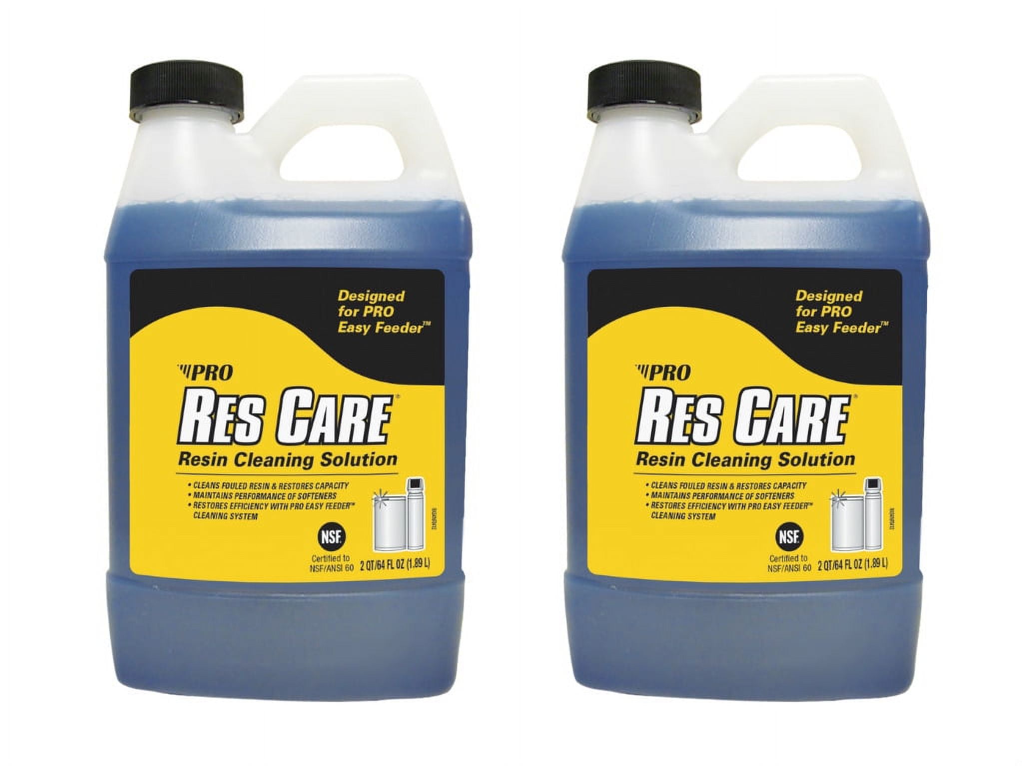 Stop waking up to rusty water. Water softener resin bed cleaner. Res Care  Easy Feeder. 
