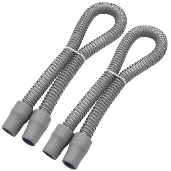 ResOne 2-Pack 2ft CPAP Tube Replacement, Latex-Free Gray 19mm Tubing, Standard 22mm Cuffs, Universal Fit for Most Machines, Lightweight Replacement Accessory