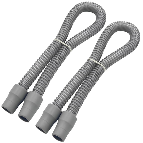 ResOne 2-Pack 2ft CPAP Tube Replacement, Latex-Free Gray 19mm Tubing, Standard 22mm Cuffs, Universal Fit for Most Machines, Lightweight Replacement Accessory