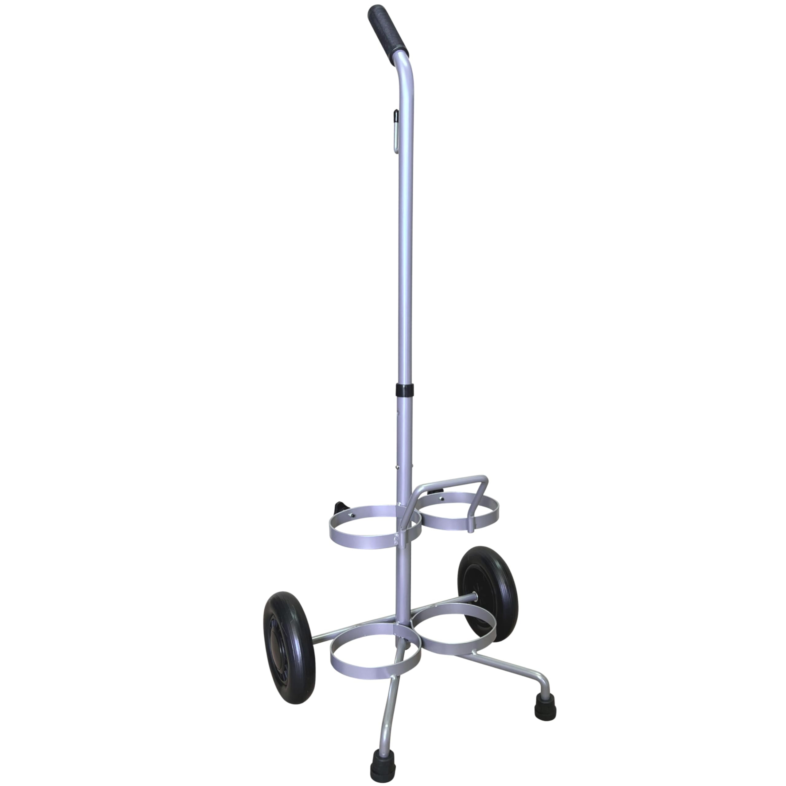 ResOne Lightweight Dual D/E Oxygen Cylinder Cart, Adjustable Handle, Durable PowderCoated