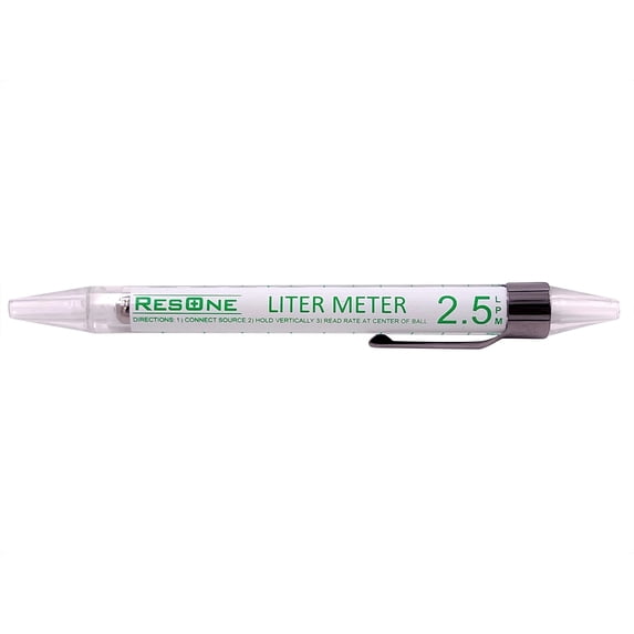 ResOne Pediatric Oxygen Liter Meter Pen, 0.125-2.5 LPM Oxygen Flow Meter to Measure Oxygen Flow Rate, Compact 5.3 in