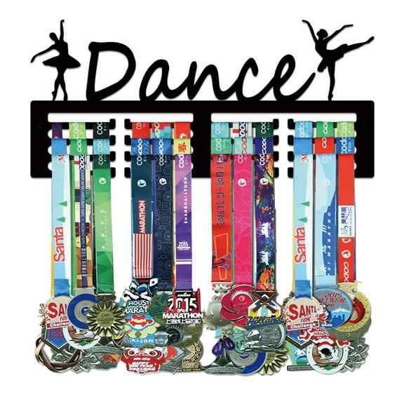 ESTART Medal Hanger Display Rack Holder for 30 Medals, Wall Mounted Awards Ribbon Organizer for Soccer, Gymnastics, Sports