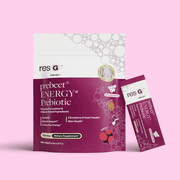 resbiotic resG Prebeet Energy Prebiotic Fiber Drink Mix with Vitamin B12 for Digestive Support, 15 Stick Packs