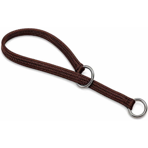 Resco Braided Nylon 2-Ring Dog Training Collar, 26 in, Brown