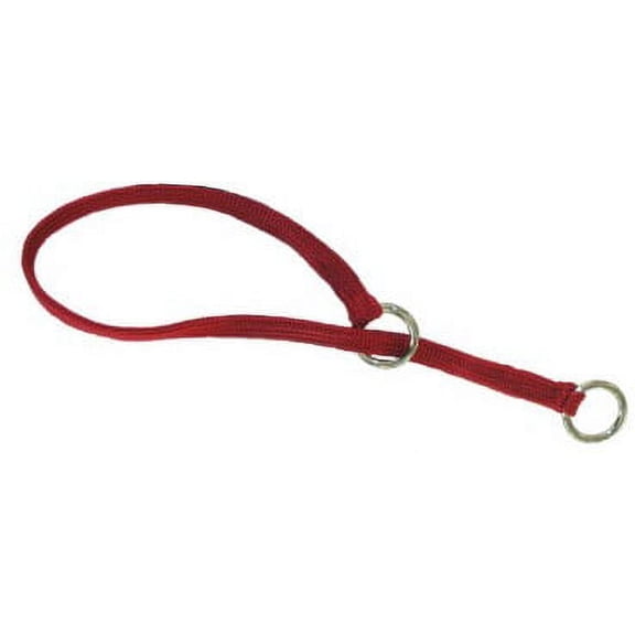Resco Braided Nylon 2-Ring Choke Dog Training Collar, 16 in, Red