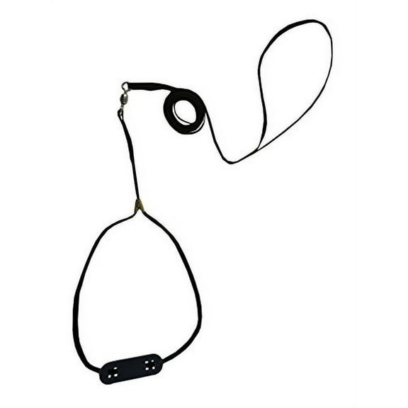 Resco Professional Cordo-Hyde Spinner Show Dog Lead with Built in Swivel and Neck Pad, 3/16-Inch wide by 56-Inch Long, Black