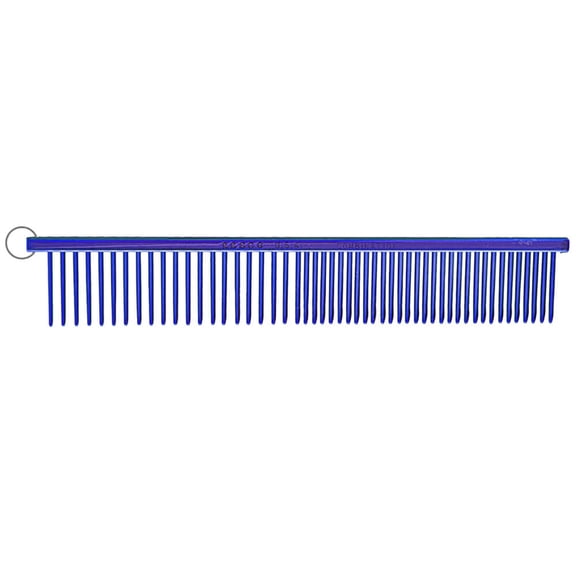 Resco Professional Dog Grooming Comb for Dogs, USA Made Metal Greyhound-Style Show Comb, Smooth Glide Pins for Groomers & Handlers, Winner's Circle Purple