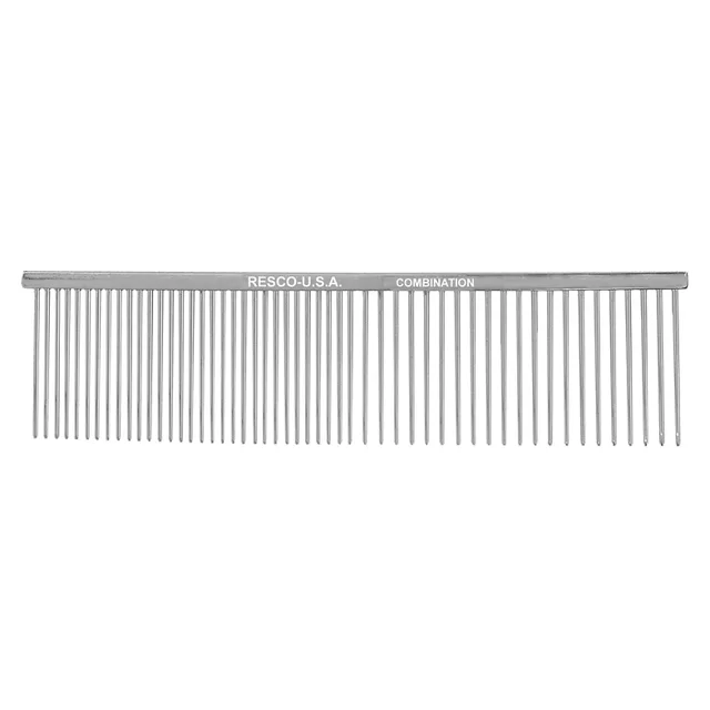 Resco US-Made Combination Comb for Dogs and Cats, 1.5" Pins, Chrome