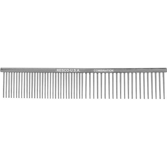 Resco US-Made Combination Comb for Dogs and Cats, 1" Pins, Chrome