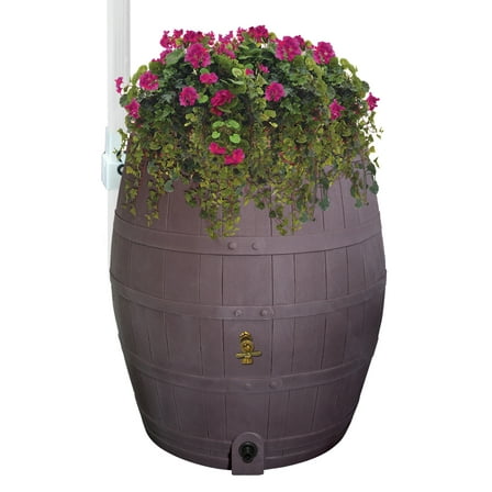 Rescue 50 Gallon Whiskey Rain Barrel – Brown