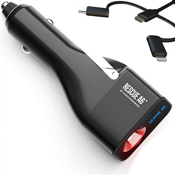 Rescue A6 Car Safety Device For Window Seat Belt USB Charger LED Flashlight