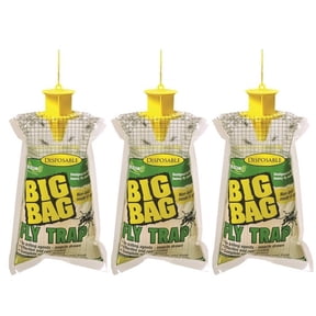 Rescue! Big Bag Fly Trap - Disposable Non-Toxic Outdoor Trap - 3 Pack