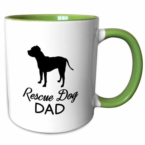 3drose, Rescue Dog Dad, 11oz Two-tone Green Mug