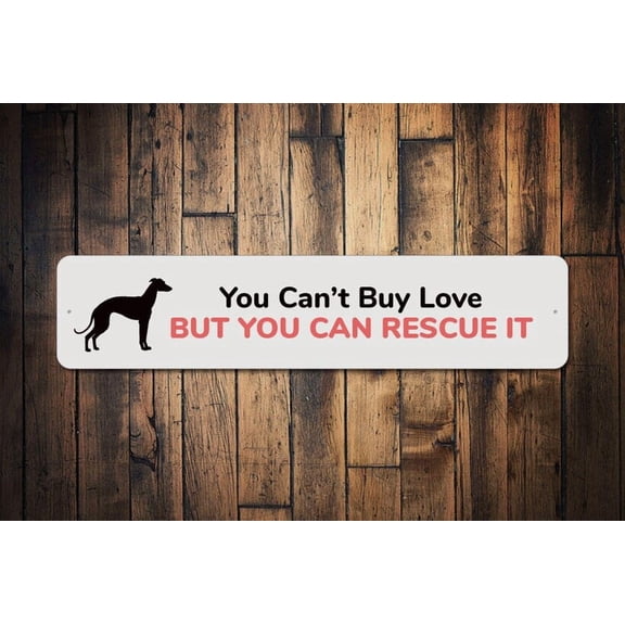 Rescue Dog Sign Dog Rescuer Gift Dog Rescue Sign Greyhound Gift Greyhound Sign Dog Lover Gift Dog Gift Pet Owners - Size: 16 x 4 Inches