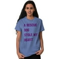 thumbnail image 1 of Rescue Dog Stole Heart Pet Adoption Women's Graphic T Shirt Tees Brisco Brands S, 1 of 6