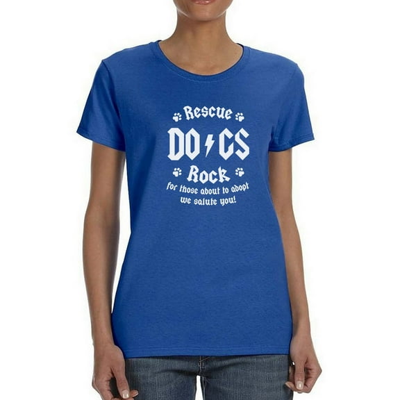Rescue Dogs Rock Lightning Women T-Shirt, Female x-Large