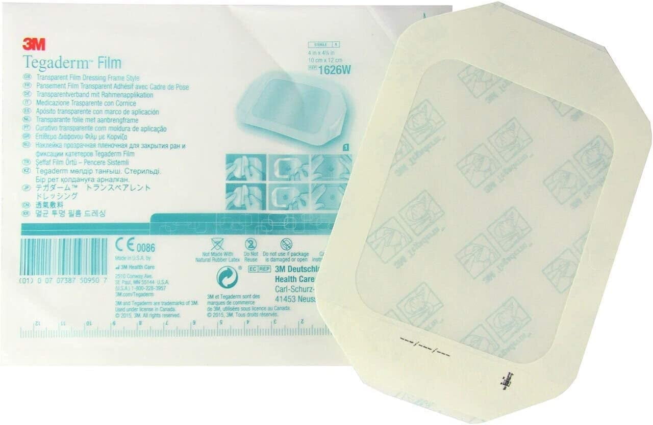 Rescue Essentials 3M Tegaderm Transparent Film Dressing 4x4 3/4" 10 Pk | Tattoo Aftercare | Second Skin Waterproof Bandages | Waterproof Transparent Dressing for Wound Protection | Shower Shield