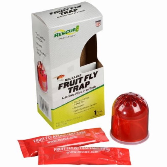 Rescue FFTR-BB4 Reusable Pesticide Free Fruit Fly Trap - Quantity of 8