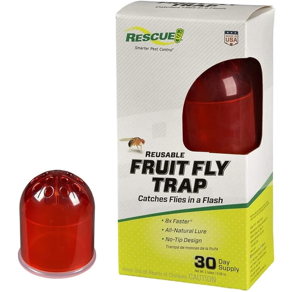 Rescue! Fruit Fly Trap FFTR-SF6 - Liquid Attractant Included - Indoor Use