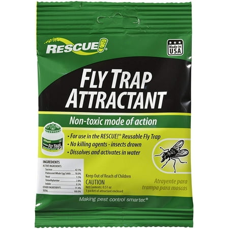 RESCUE Reusable Fly Trap Bait Refill for Outdoor Insect Control