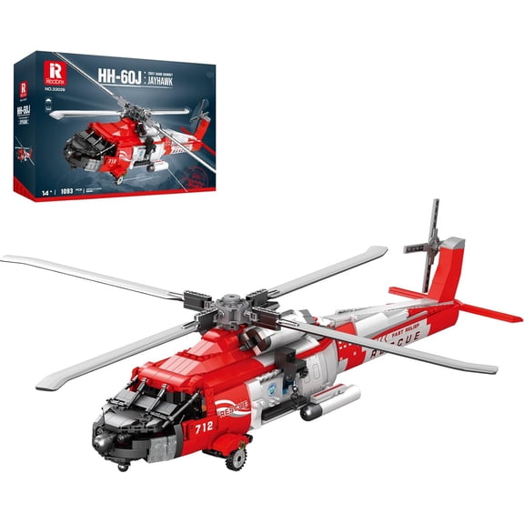 Rescue Helicopter Building Set,Military Army Helicopter Toy Aircraft Model Kit,Airplane Building Bricks 33026,Plane Model Collectible Home Decor,Gifts for Adults Boys Kids 14+,1093 PCS