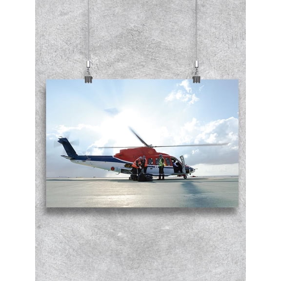 Rescue Helicopter In Heliport Poster -Image by Shutterstock