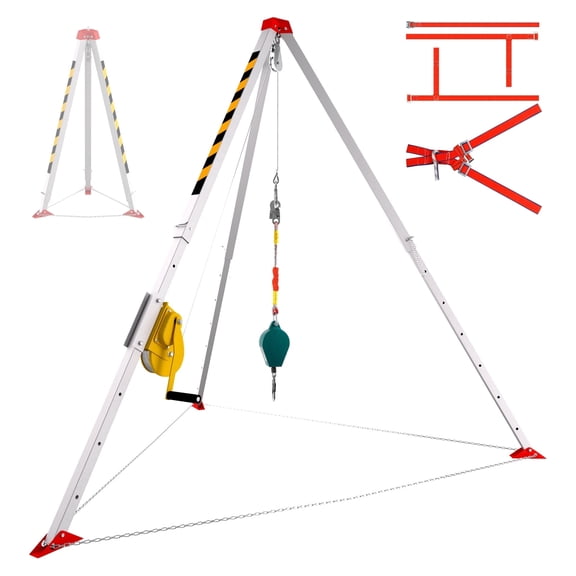 Rescue Hoist Tripod, 1800 lb Rated, Rapid Setup Design, Confined Space Entry Tripod, Fall Arrest Tripod, Outfall Pipe, Silo, Maintenance Hole​