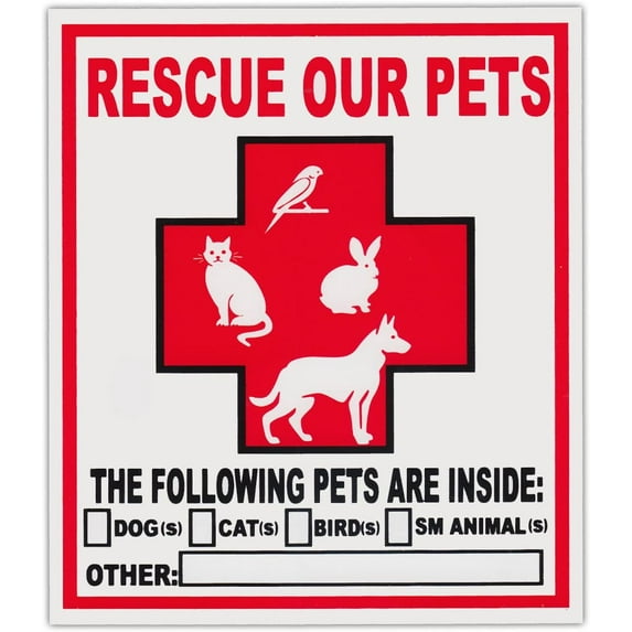 Rescue Our Pets Window Decal 2 Per Pack Dog Cat Bird Weatherproof Exterior Use