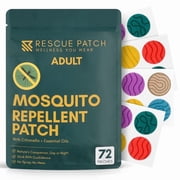 Rescue Patch Mosquito Repellent Patch for Adults   Plant-Based Essential Oil Mosquito Stickers for Clothing, Outdoor Wearable Bug Repellent Patches, 72 Count