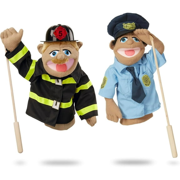 Rescue Puppet Set - Police Officer and Firefighter