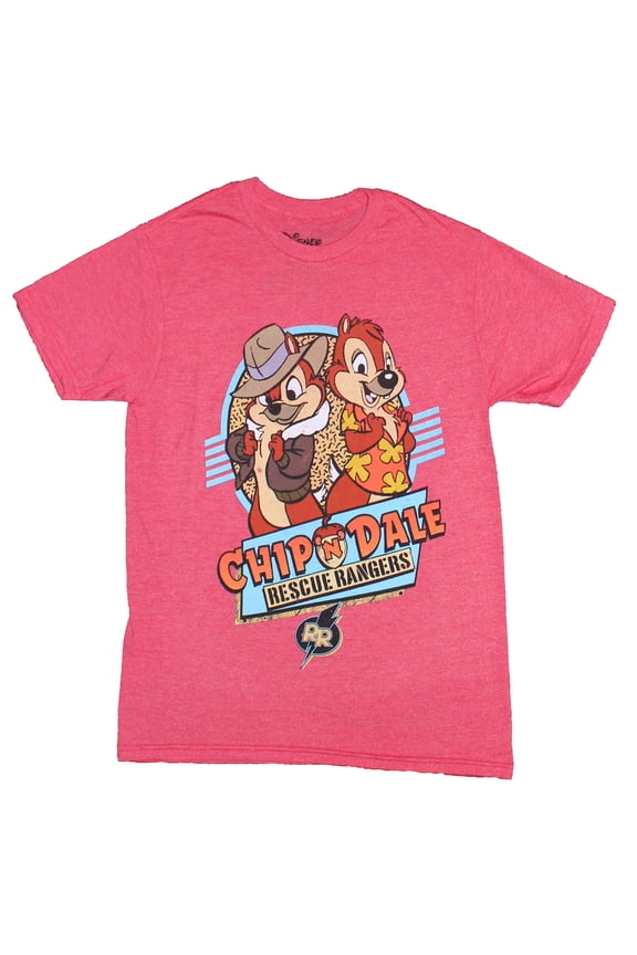 Rescue Rangers Mens T-Shirt - Back to Back Chip And Dale Circle Image (X-Large)