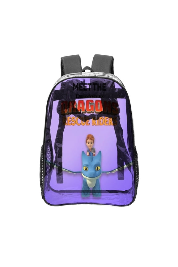 Rescue Riders Pattern Transparent Backpack Lightweight And fashionable Showcasing Personality And Leading The Trend