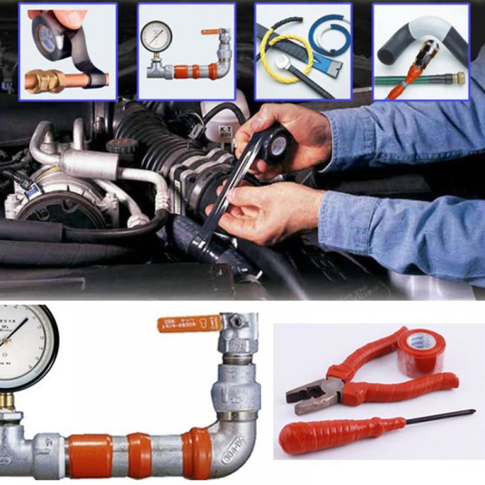 Rescue Tape, Self-Fusing Silicone Tape , Emergency Pipe & Plumbing Repair , DIY Repairs , Seal Radiator Hose Leaks , Wrap Electrical Wires ,1in X 118in , Silicone Rubber , Black
