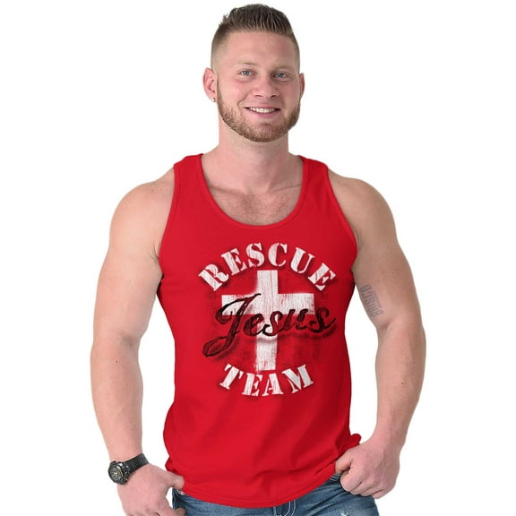 Rescue Team Jesus Cross Christian Plus Size Graphic Tank Top Brisco Brands 3X