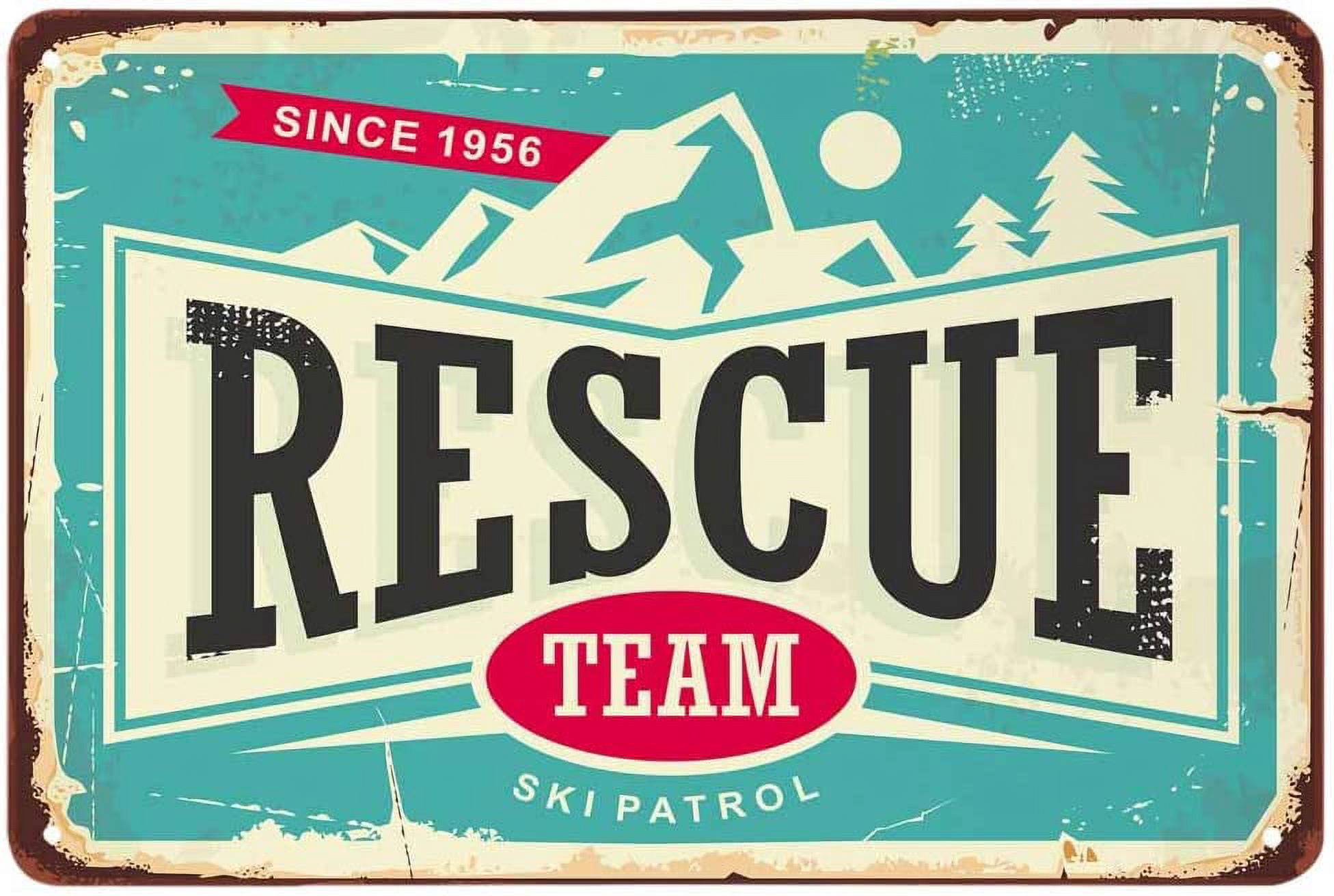 Rescue Tin Sign,Rescue Team Ski Patrol Vintage Metal Tin Signs for ...