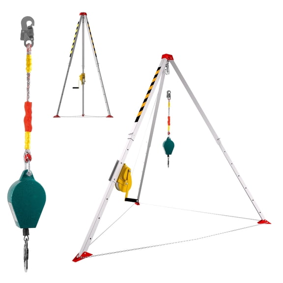 Rescue Tripod, 1800 lb Force Capacity, Core Lock Mechanism, Safety Tripod for Confined Space, Fall Arrest Equipment Tripod, Culvert, Well Screen, Gauge Chamber