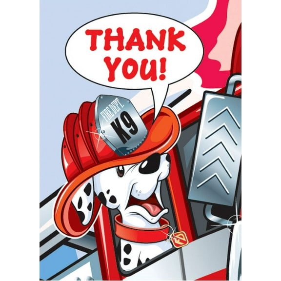 Rescue Vehicles 'Fire Engine Rescue' Thank You Notes w/ Envelopes (12ct)