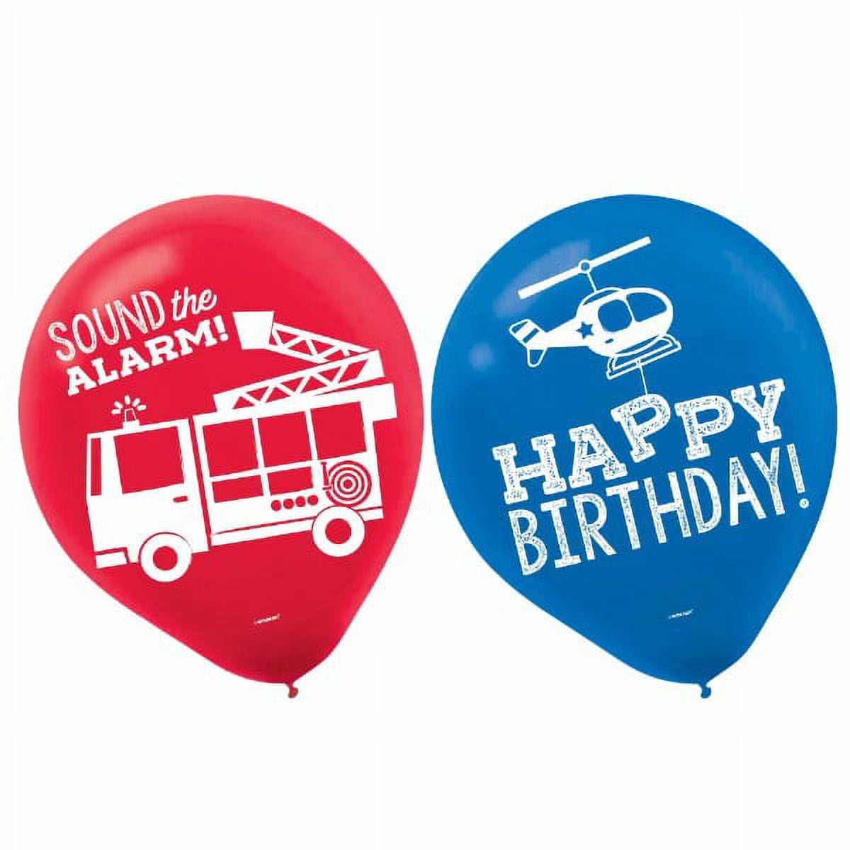 Rescue Vehicles 'First Responders' Latex Balloons (6ct) - Walmart.com