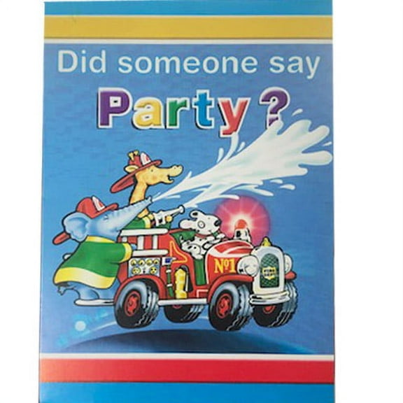 Rescue Vehicles Party 'Fire Animals' Invitations w/ Envelopes (8ct)