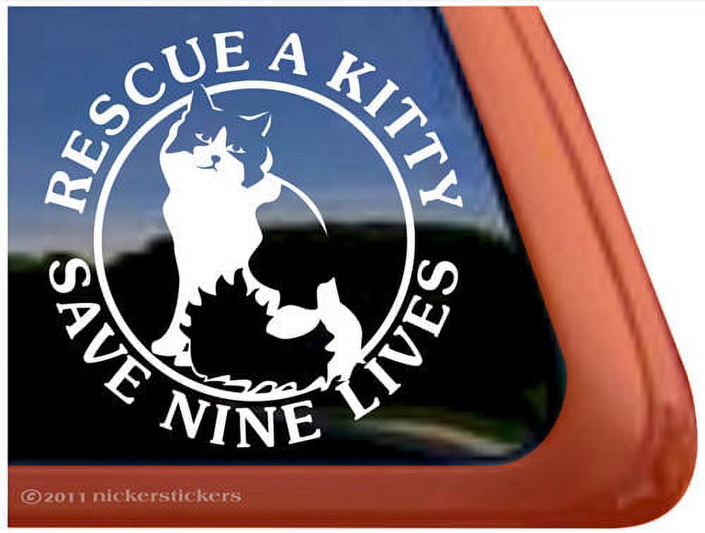 Rescue a Cat Save Nine Lives | High Quality Vinyl Kitty Cat Window ...