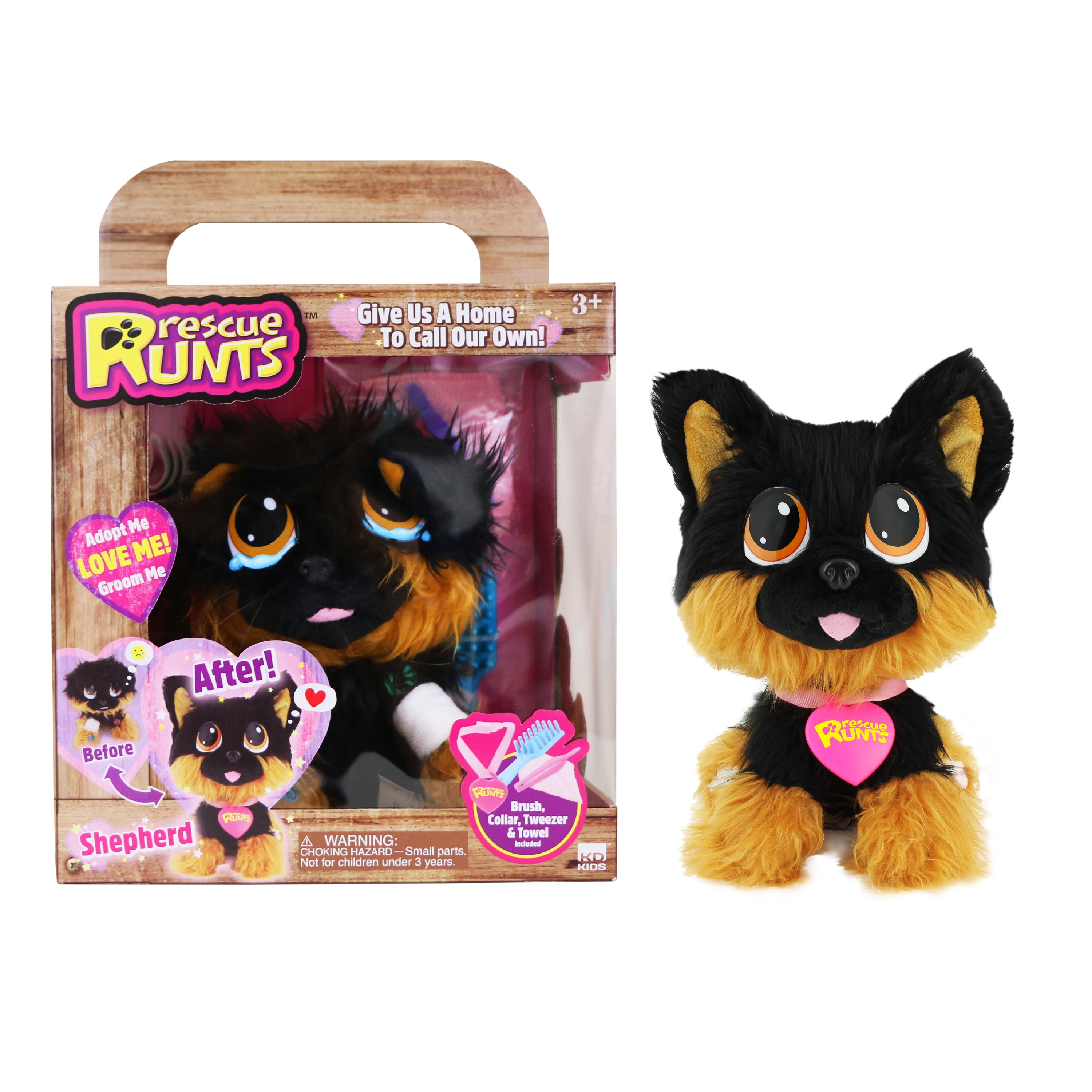 Rescue runts shepherd rescue dog plush by kd kids - image 1 of 8