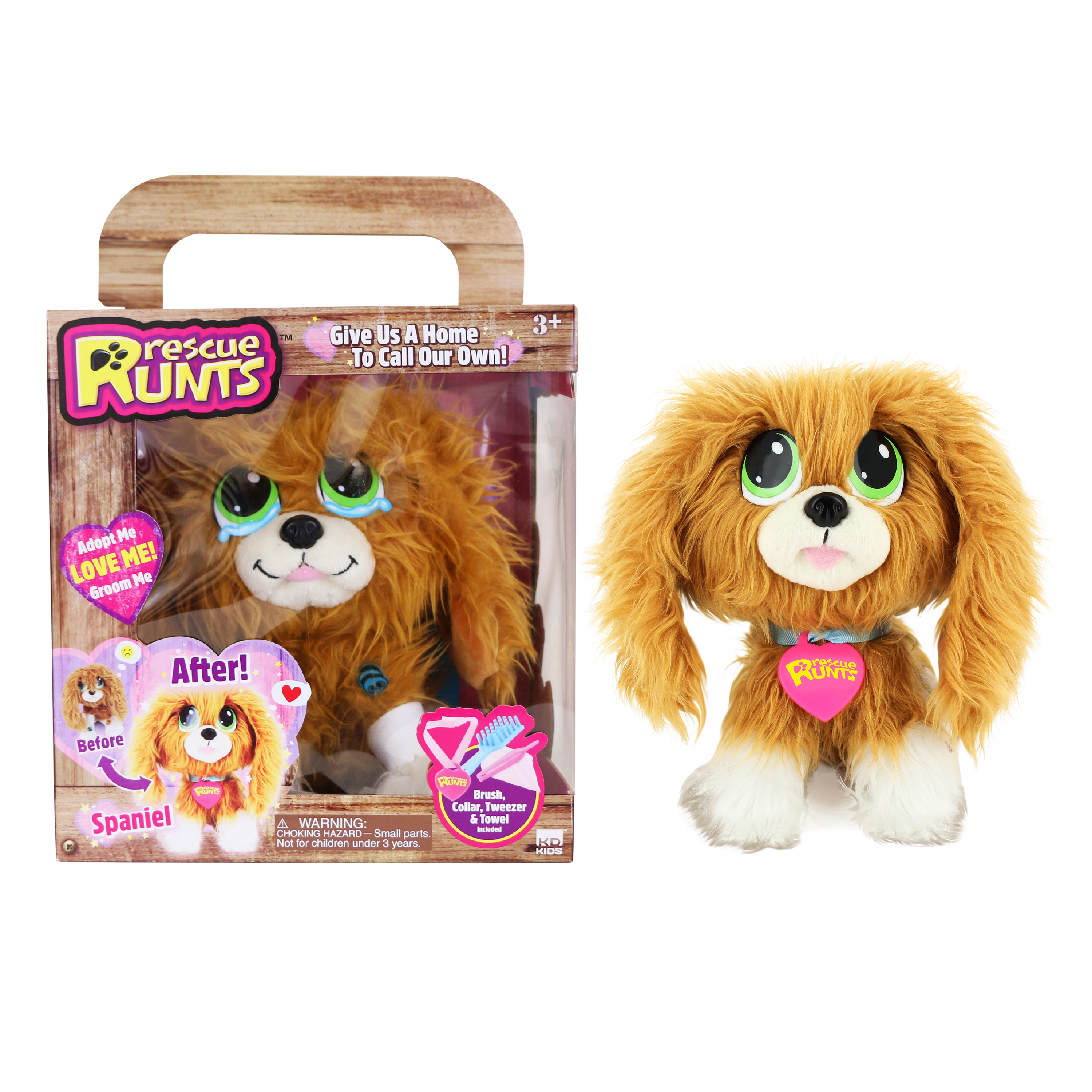 Rescue runts - spaniel - rescue dog plush by kd kids - image 1 of 8